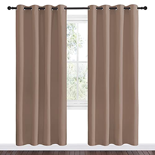 NICETOWN Cappuccino Blackout Curtains - 55" x 78" Grommet Panels