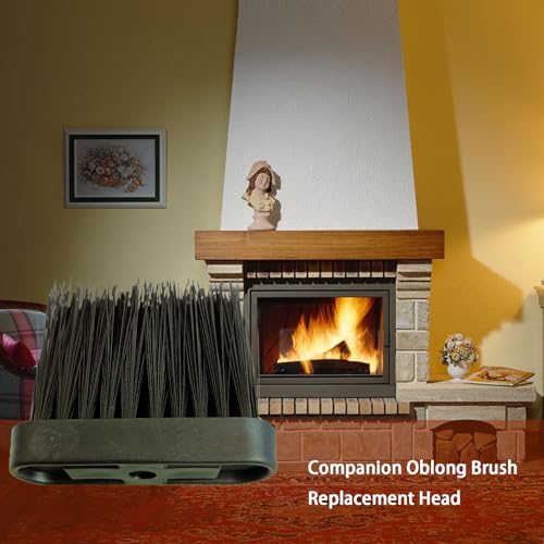 2Pcs Fireplace Brush Replacement Head - Oblong Hearth Cleaning Brush