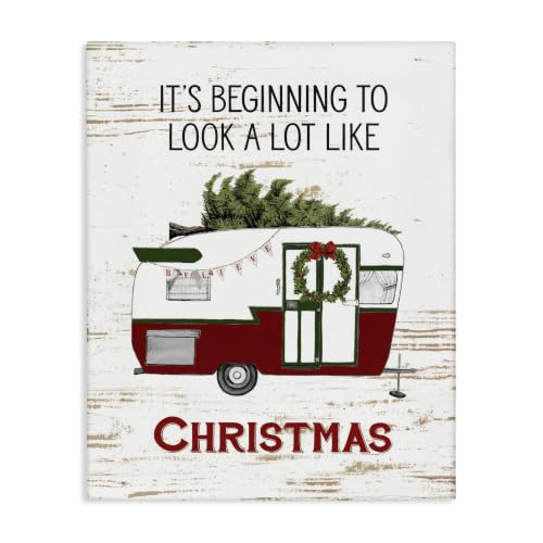 Christmas Camper Holiday Wall Art - 30x40 Inch Canvas with Festive Travel Design (Variation of THIS listing)