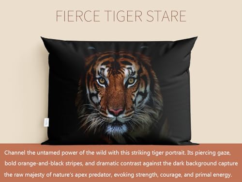 Siberian Tiger Throw Pillow Cover 20x26 Decorative Pillowcase