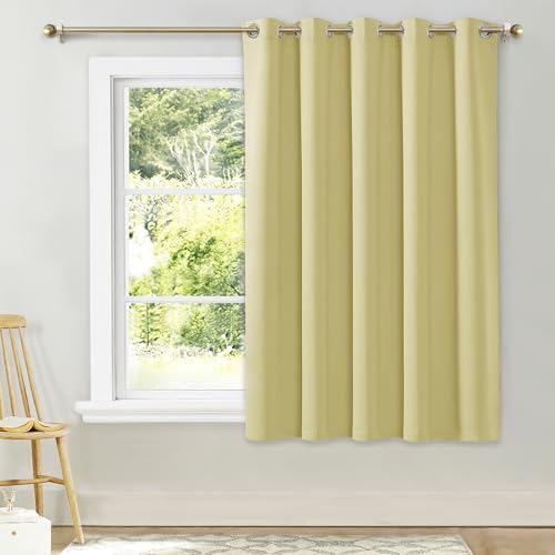 NICETOWN Paler Yellow Blackout Curtain Panel 70x63 inches