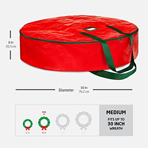 ZOBER 30-Inch Christmas Wreath Storage Bag with Dual Zippers