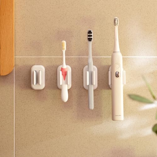 Wall-Mounted Toothbrush Holder - Adjustable Self-Adhesive Organizer
