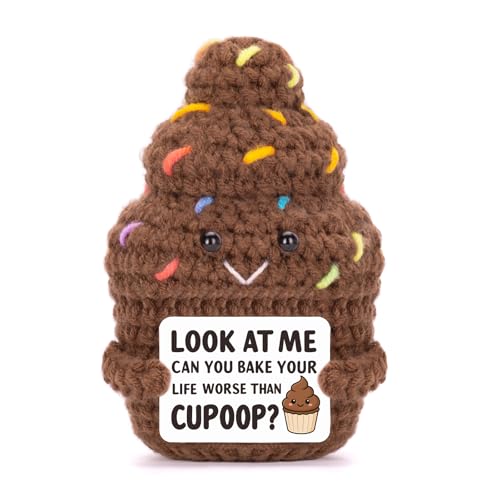 FunisFun Positive Poo Cupcake Crochet Doll with Inspiration Card