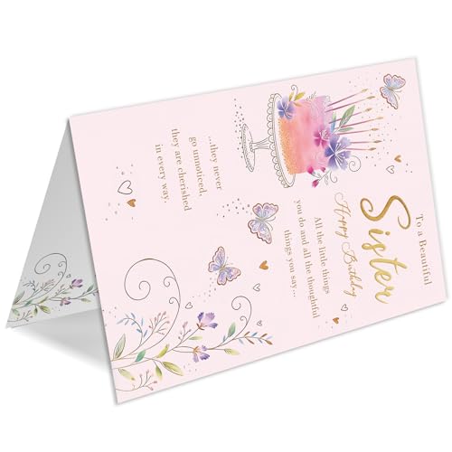 MM-448 Sister Birthday Card - Happy Birthday Gift Card for Sister