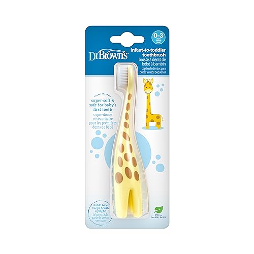 Dr. Brown's Infant-to-Toddler Giraffe Toothbrush - Yellow, 1 Count, BPA Free