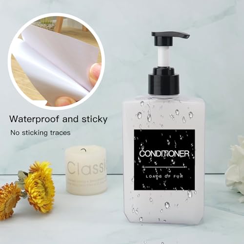 24 PCS Waterproof Bathroom Soap Labels, 2.6x2.6 Inch Minimalist Bottle Decals