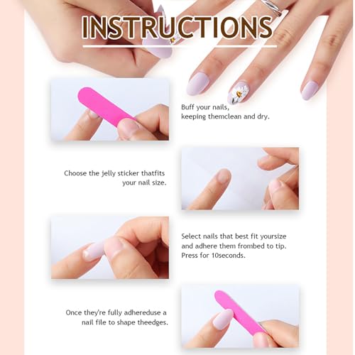 Square Press on Nails Red French Tip Ombre Fake Nails 24Pcs