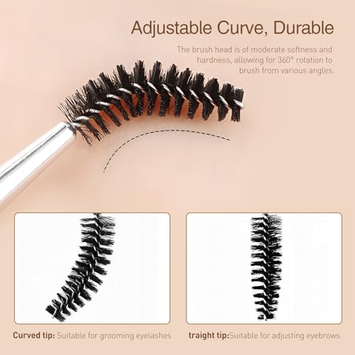 Kootinn 6 Pack 3-Head Eyebrow Brush and Eyelash Comb Grooming Tool