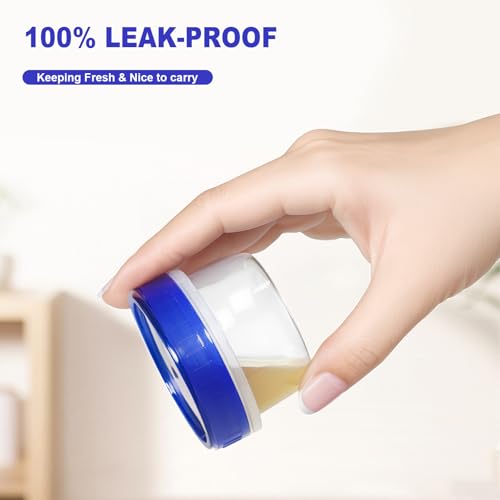 2 Oz Reusable Salad Dressing Containers - 12 Pack with Leak-Proof Lids
