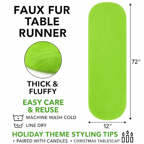 Off White Faux Fur Accent Fabric - 12x60 Inches with Rounded Edges for Holiday Decor - Variation: Off White / 12"X60"