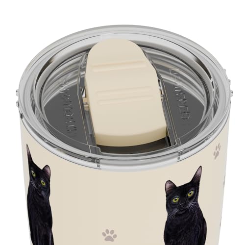 Black Cat Travel Mug - 20oz Stainless Steel Insulated Tumbler with Spill Proof Lid