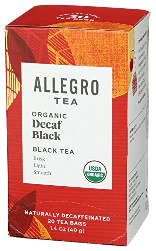 Allegro Organic Decaf Black Tea Bags, 20 Count (Pack of 2)
