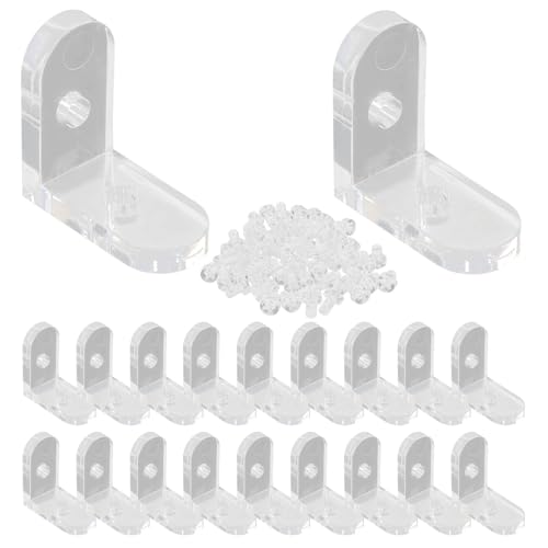 20 Pack Clear Acrylic L Brackets for Corner Support