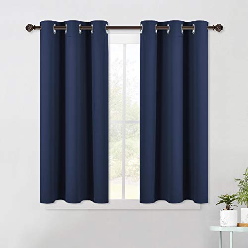 NICETOWN Thermal Insulated Blackout Curtains, Navy, 42 x 45 Inch, 2 Panels