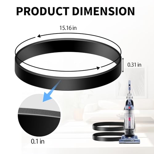 Replacement Vacuum Belt for Hoover WindTunnel & T-Series (2-Pack)