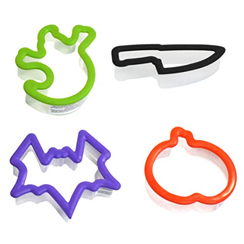 Iconikal Halloween Cookie Cutters Set - 4 Durable Shapes