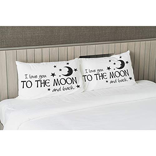 EKOBLA Decorative Throw Pillow Cover 20x30 Inch - I Love You to The Moon and Back