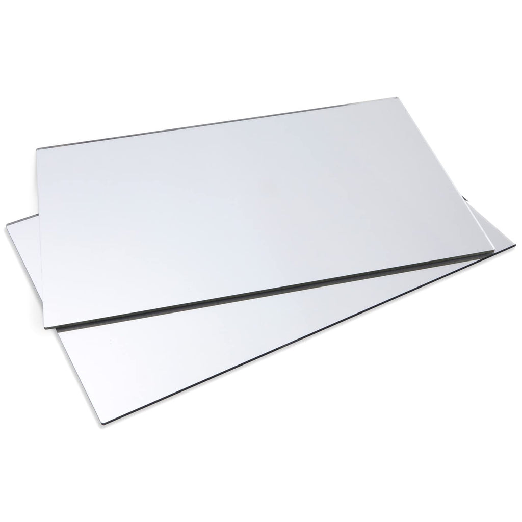 Bright Creations Acrylic Mirrors for Wall - 17 x 11 in, 2 Pack, Clear, Modern - Shatterproof Frameless Mirror Tiles - Bathroom, Bedroom, Kitchen & Home Gym