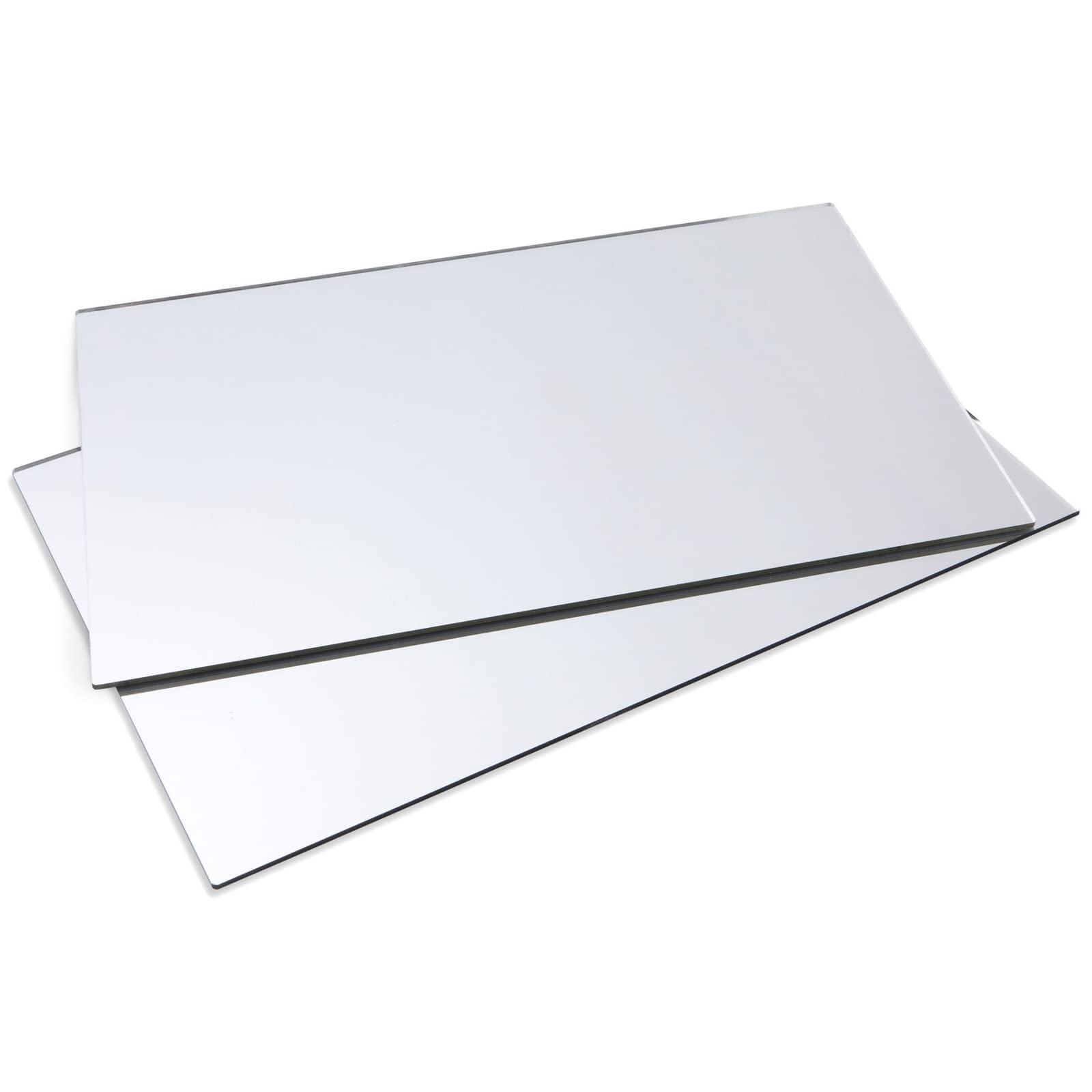 Bright Creations Acrylic Mirrors for Wall - 17 x 11 in, 2 Pack, Clear, Modern - Shatterproof Frameless Mirror Tiles - Bathroom, Bedroom, Kitchen & Home Gym