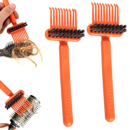 Penitue 2-in-1 Hair Brush Cleaner Tool and Comb Rake (2 Pack)