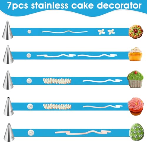 Sibba 5-Piece Stainless Steel Piping Tips Set for Cake Decorating