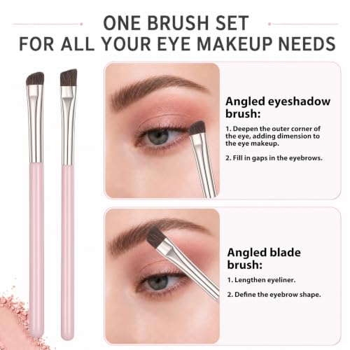 Skrfren 5-Piece Eye Makeup Brush Set with Blending and Angled Brows