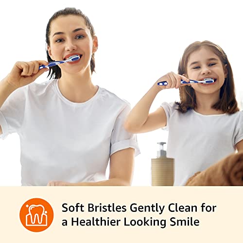 Amazon Basics Orbit Soft Toothbrushes, Full Size, 4-Count Pack