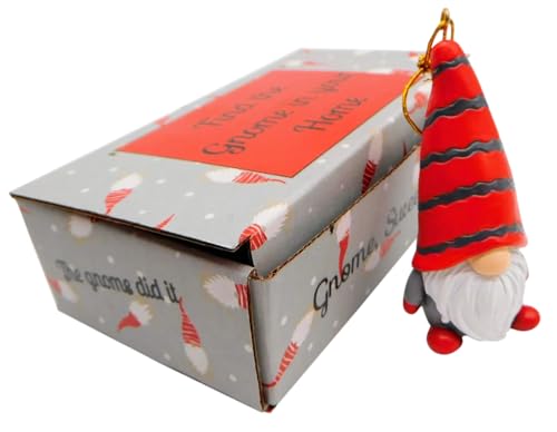 Scandinavian Gnome Ornament Set with Handpainted Figurine for Christmas Decor