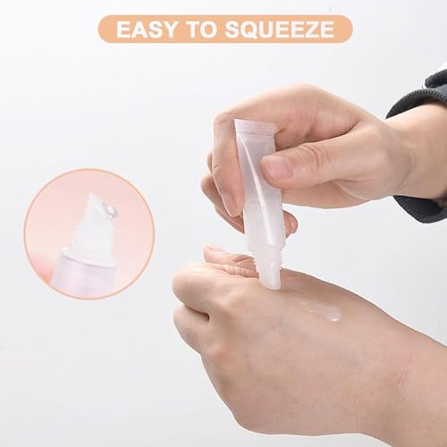 Quacc 6-Pack 8ml Clear Soft Empty Lip Gloss Tubes & Lip Balm Containers