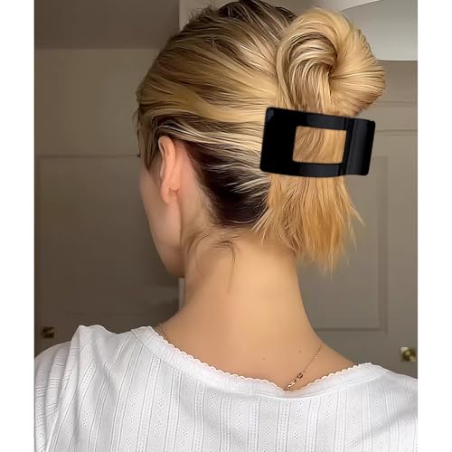 VELSCRUN Flat Hair Claw Clips - Matte Large Non-Slip Side Hair Clip