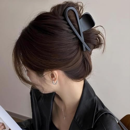 Bow Hair Claw Clips 4-Piece Large Resin Hair Barrettes Strong Hold