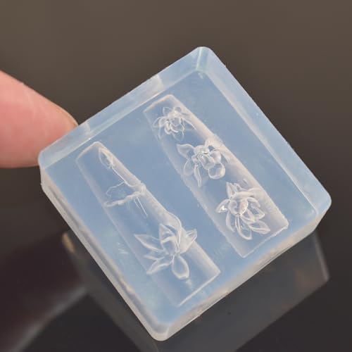 3D Lotus Flower Silicone Nail Mold & Carving Template for DIY Resin Art