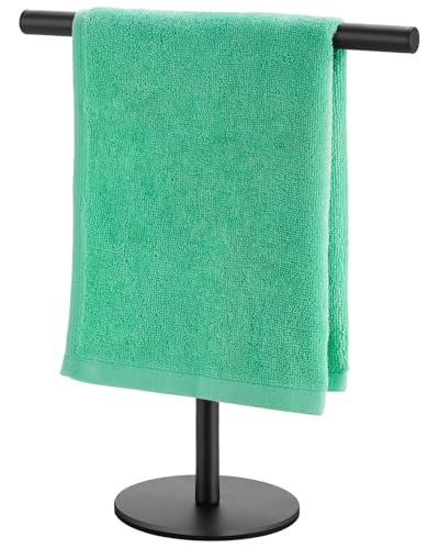 Matte Black T-Shape Hand Towel Holder Stand for Bathroom & Kitchen