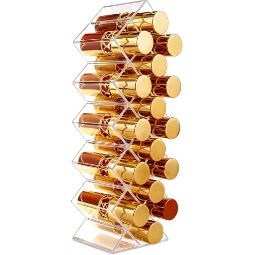 Nimiah 16-Slot Lipstick Organizer - Clear Acrylic Cosmetic Display Stand