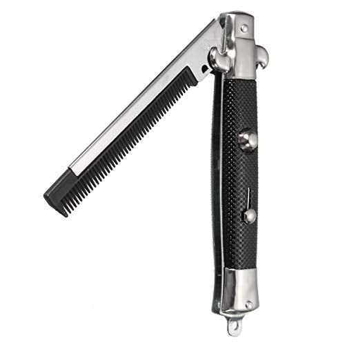 Switchblade Folding Pocket Comb 9-Inch Stainless Steel Novelty Comb