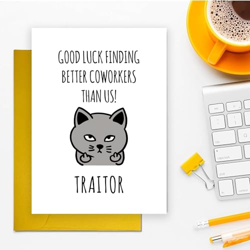 Funny Goodbye Card for Coworkers - Farewell Card Gift for Boss