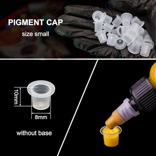 WZPB 1000 Pcs Small Tattoo Ink Caps 8mm Disposable Pigment Cups