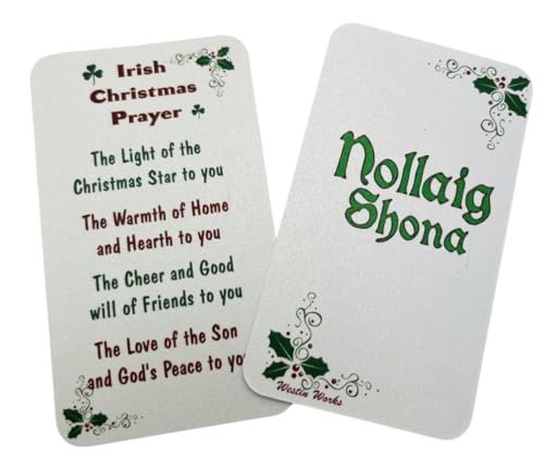 Irish Christmas Holy Cards Bulk Set - Nollaig Shona Prayer & Irish Greeting
