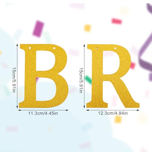 Happy Rizz Birthday Banner Pre-Strung Glitter Gold Party Decoration