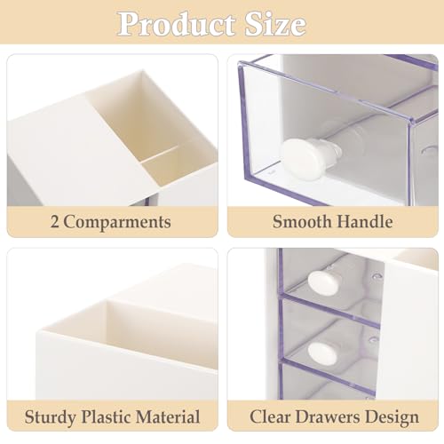 GUSHBIN 3-Layer Hair Accessories Organizer with Hair Brush Holder, White