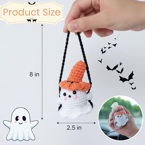 Lovely Ghost Handmade Crochet Car Hanging Ornament for Women