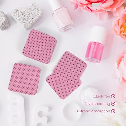 Lint Free Nail Wipes 300 Pcs Non-Woven Polish Remover Pads Pink