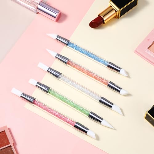 5-Piece Dual-Tipped Silicone Nail Art Brushes and Sculpting Tool Set