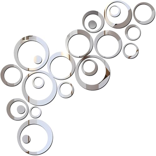 32-Piece Removable Circle Mirror Stickers for Home Decor