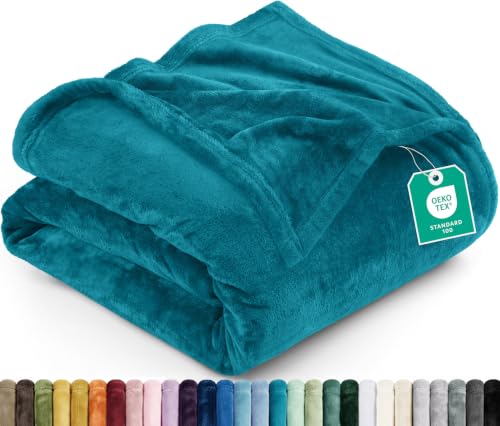 Utopia Bedding Queen Size Fleece Bed Blanket Turquoise 90x90 Inch
