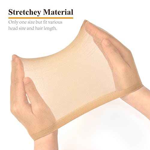 MORGLES Stretchy Nylon Wig Caps 6 Pack - Closed End Stocking Caps