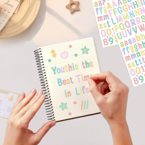 Averzella Cursive Letter Stickers 0.5 Inch Waterproof Vinyl Alphabet Set