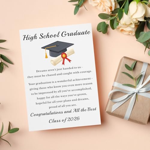 Class of 2026 High School Graduation Card with Red Envelope