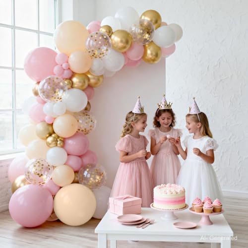 Pink and Gold Balloon Arch Kit - 139 Latex Balloons for Parties